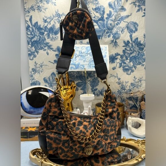 🆕 KURT GEIGER LONDON 🧿 NWOT Recycled Nylon Multi Crossbody Bag, Leopard Print - Picture 3 of 15